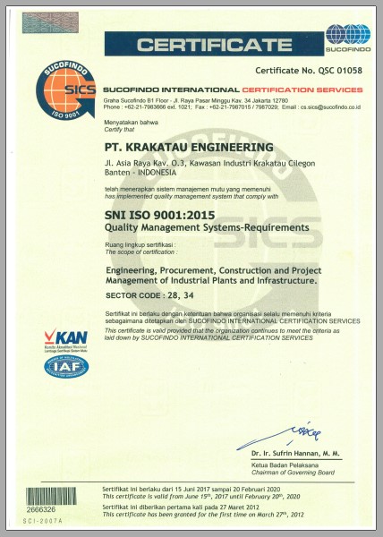 SNI ISO 9001-2015 (2017-2020)